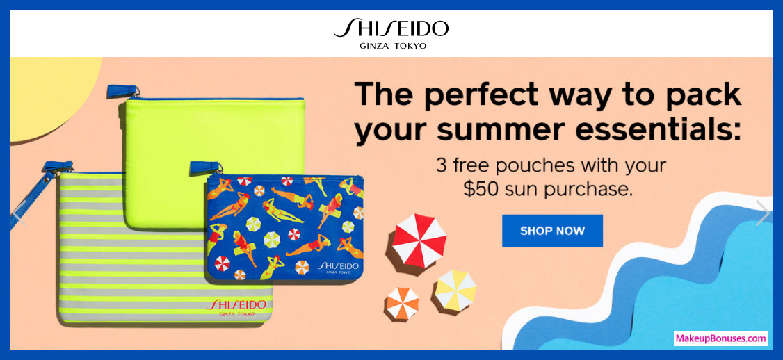 Receive a free 3-pc gift with $50 Shiseido purchase
