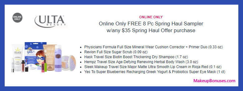 Receive a free 8-pc gift with $35 from Spring Haul event purchase