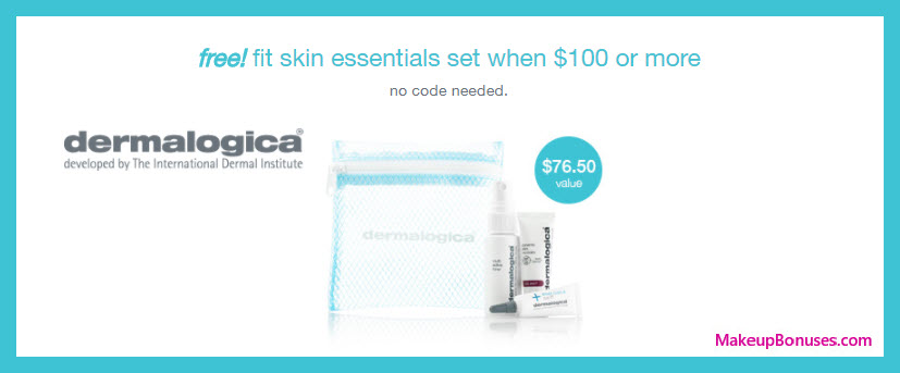 Receive a free 4-pc gift with $100 Dermalogica purchase