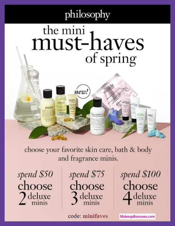 Receive your choice of 4-pc gift with $100 philosophy purchase