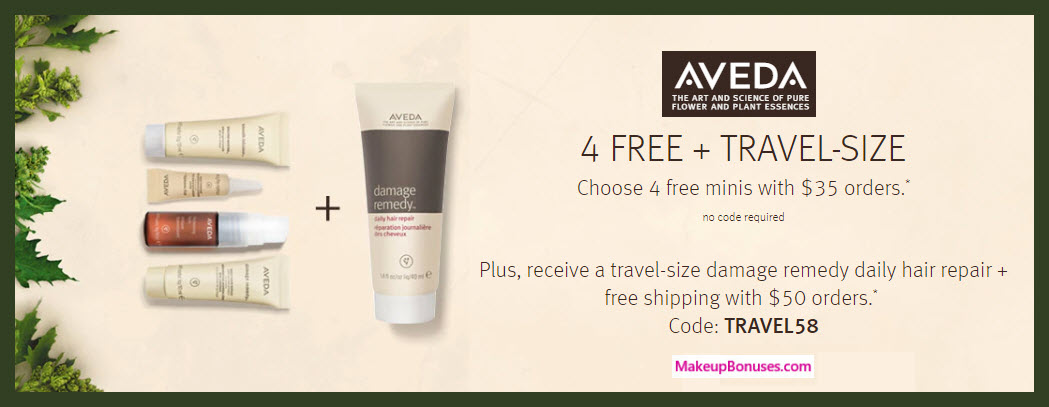 Receive your choice of 4-pc gift with $35 Aveda purchase
