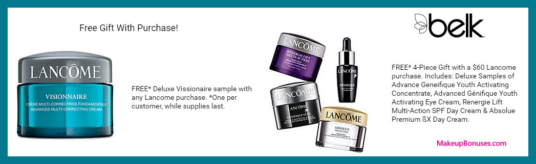 Receive a free 5-pc gift with $60 Lancôme purchase