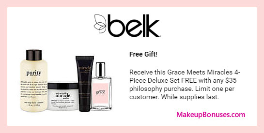 Receive a free 4-pc gift with $35 Philosophy purchase