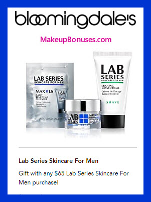 Receive a free 3-pc gift with $65 LAB SERIES purchase