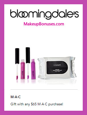 Receive your choice of 2-pc gift with $65 MAC Cosmetics purchase