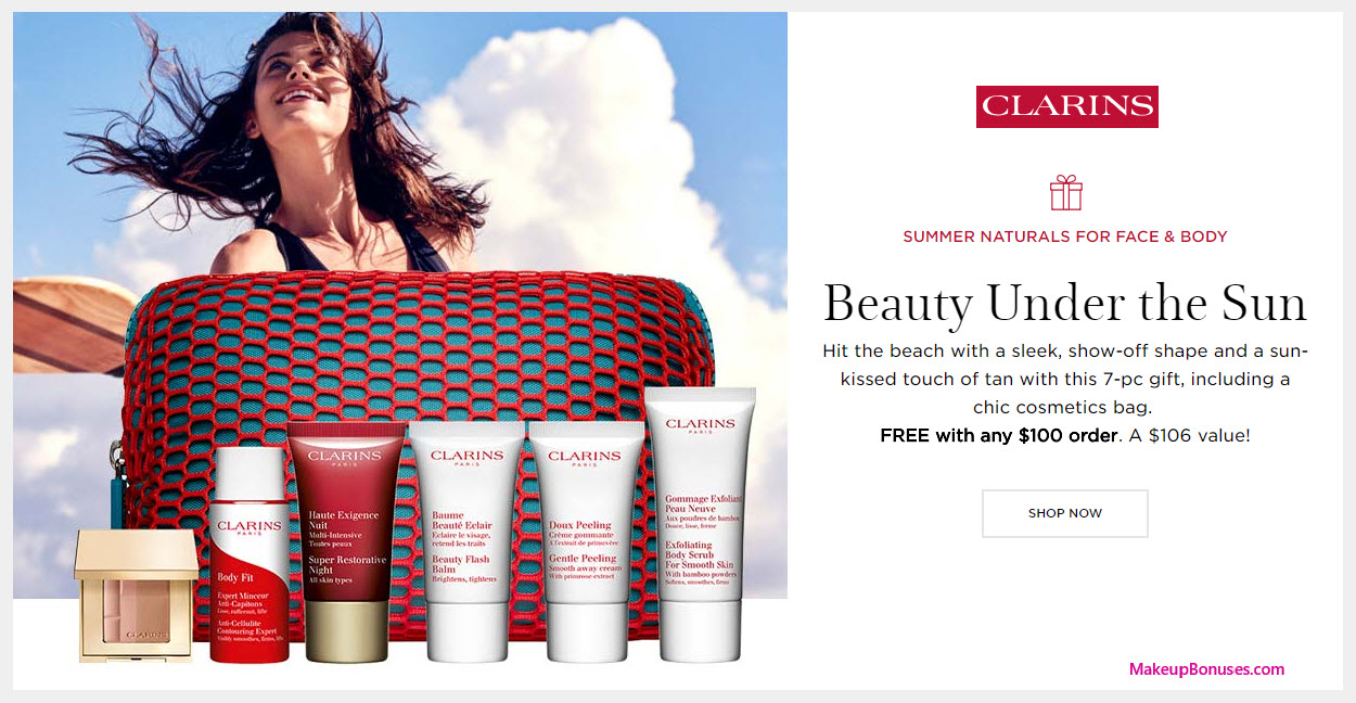 Receive a free 7-pc gift with $100 Clarins purchase