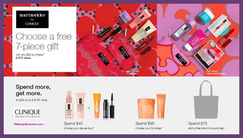 Receive your choice of 9-pc gift with $45 Clinique purchase