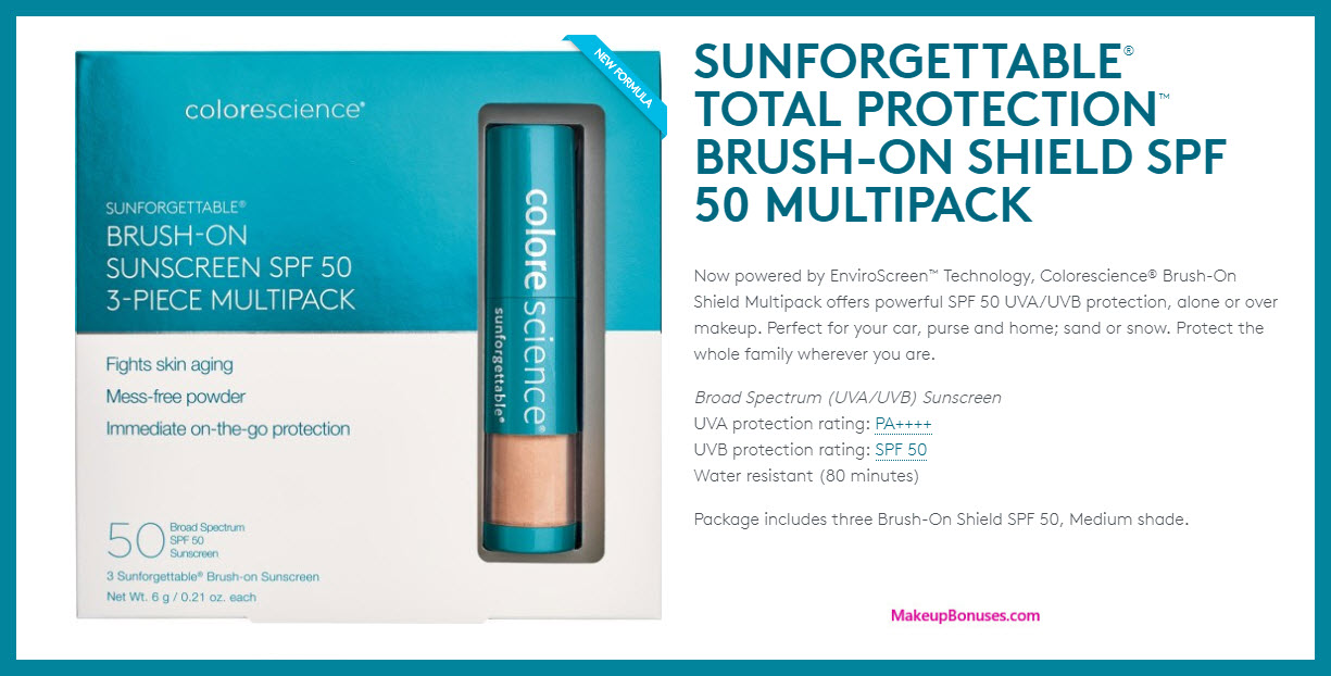 COLORESCIENCE Sunforgettable® Brush-On Sunscreen SPF 50 Trio - MakeupBonuses.com