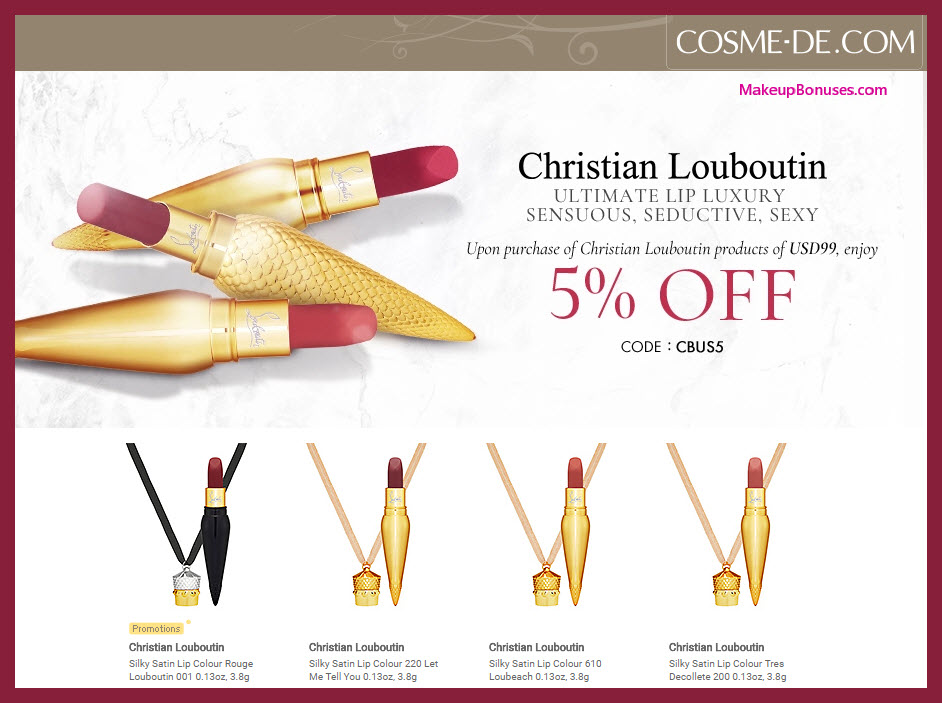Christian Louboutin Beauty Discount at Cosme-De - MakeupBonuses.com
