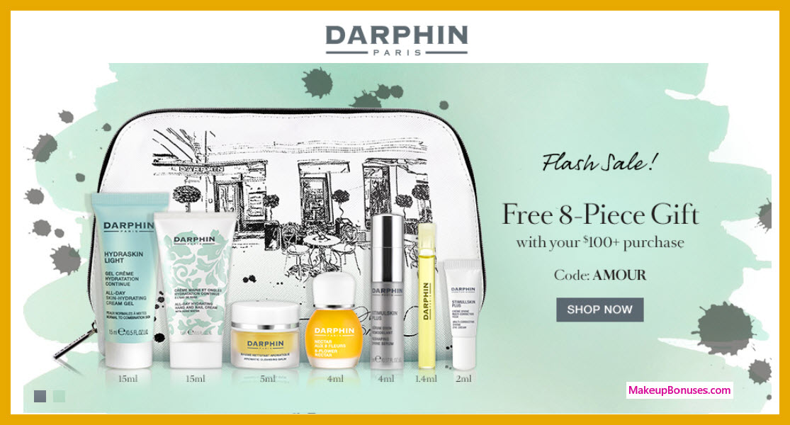 Receive a free 8-pc gift with $100 Darphin purchase
