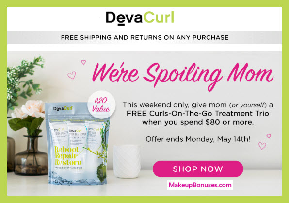 Receive a free 3-pc gift with $80 DevaCurl purchase