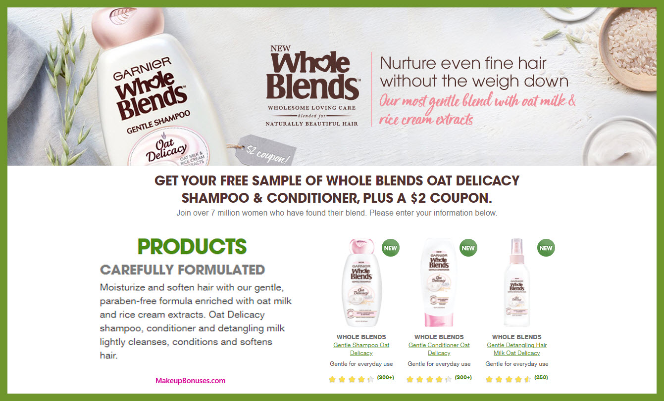 Garnier Whole Blends FREE Oat Delicacy