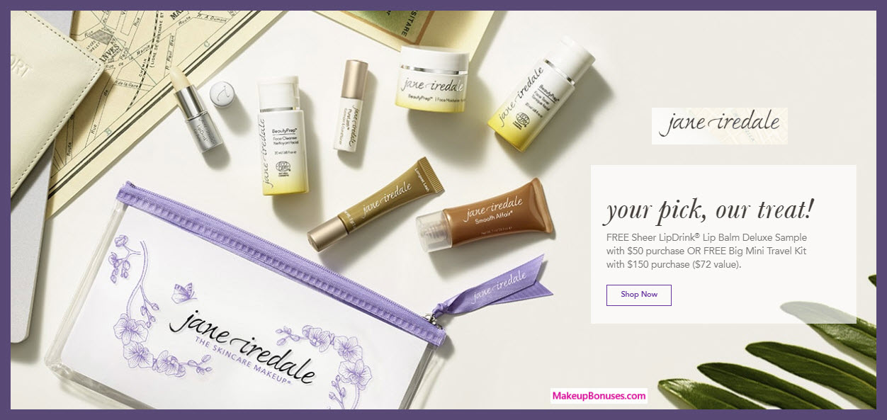 Receive a free 8-pc gift with $150 Jane Iredale purchase