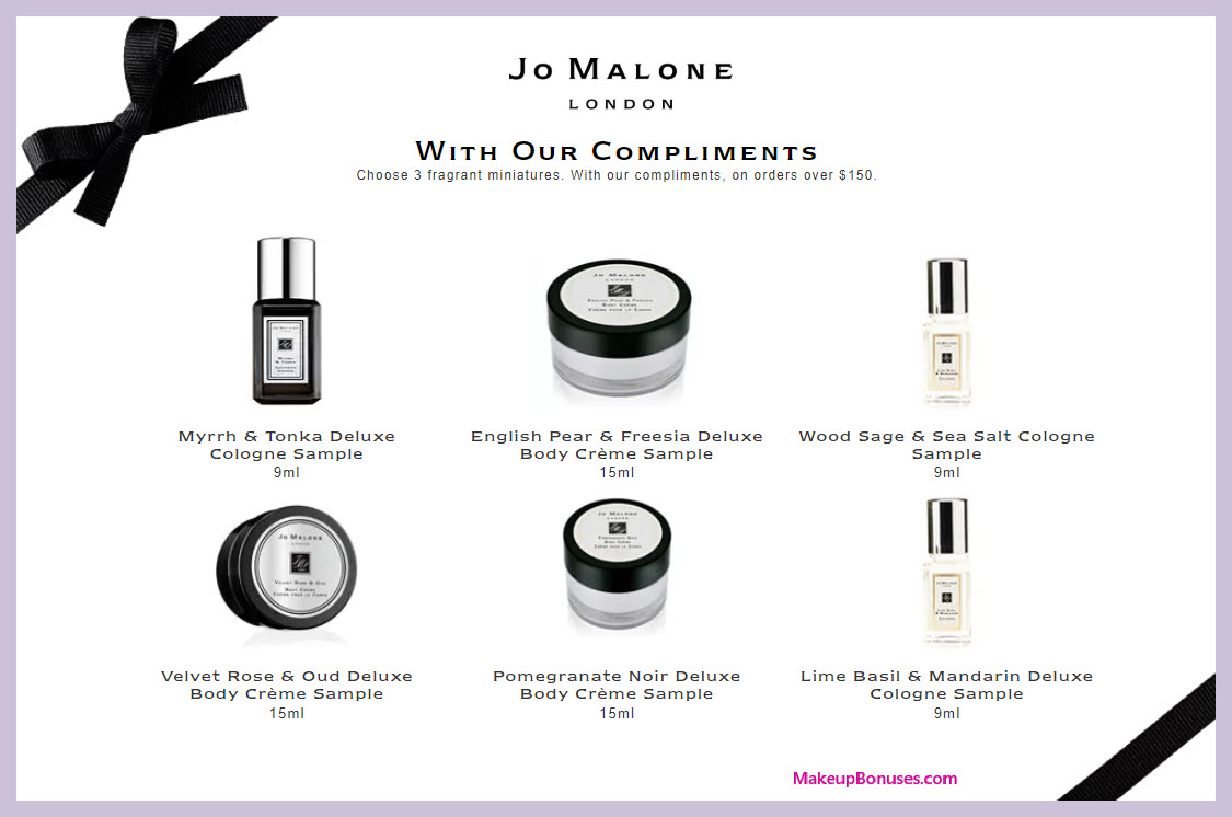 Receive your choice of 3-pc gift with $150 Jo Malone purchase