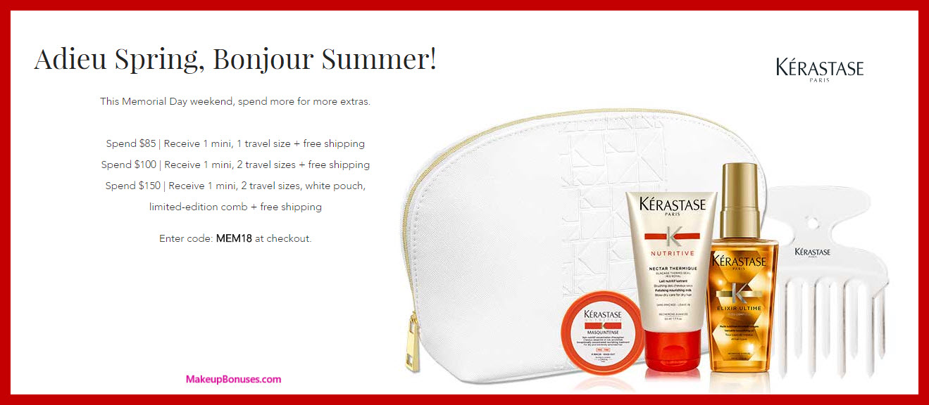 Receive a free 3-pc gift with $100 Kérastase purchase