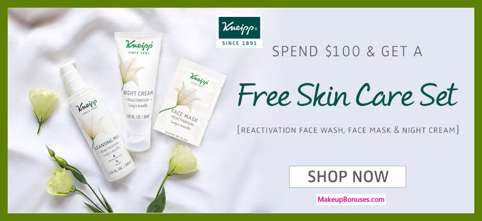 Receive a free 3-pc gift with $100 Kneipp purchase
