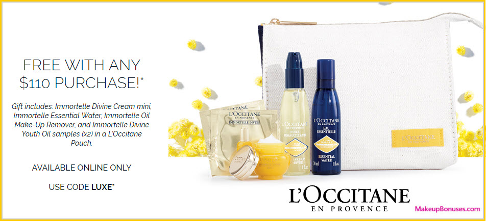 Receive a free 6-pc gift with $110 L'Occitane purchase