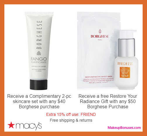 Receive a free 4-pc gift with $50 Borghese purchase