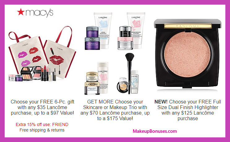 Receive your choice of 7-pc gift with $35 Lancôme purchase