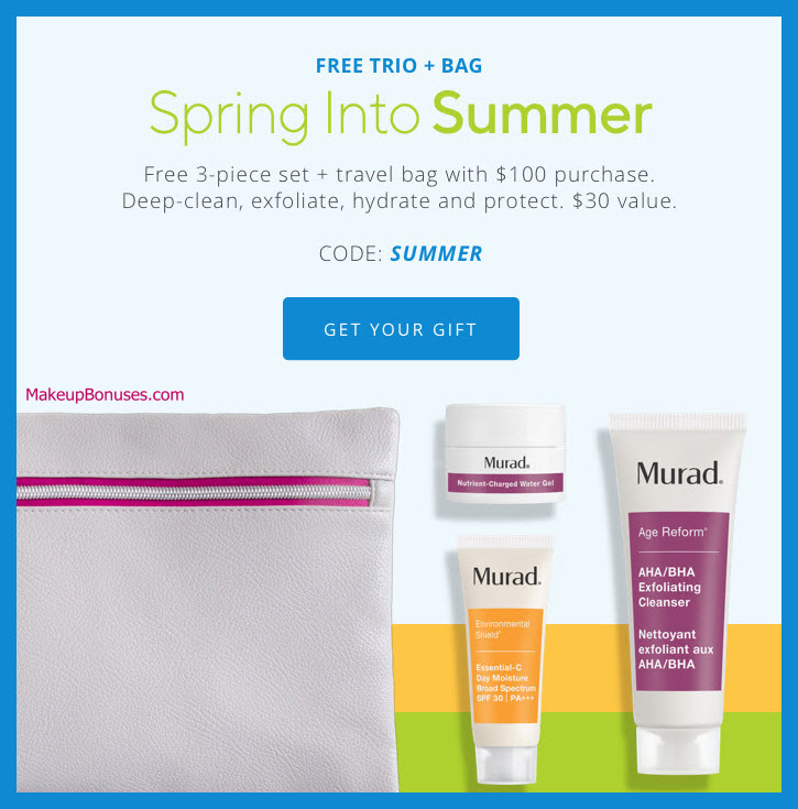 Receive a free 4-pc gift with $100 Murad purchase