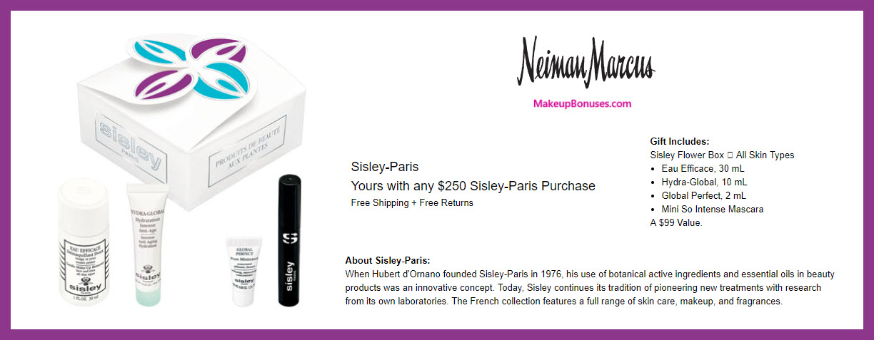 Receive a free 4-pc gift with $250 Sisley Paris purchase
