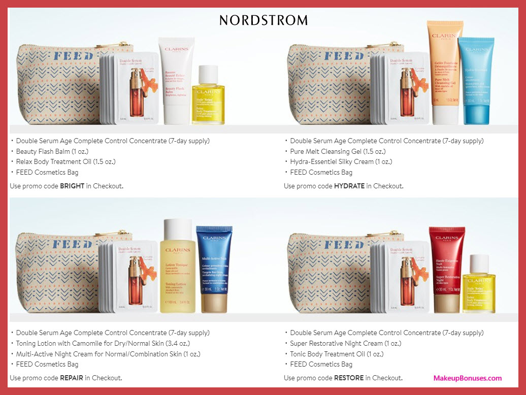 Receive your choice of 4-pc gift with $65 Clarins purchase