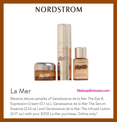 Receive a free 3-pc gift with $350 La Mer purchase