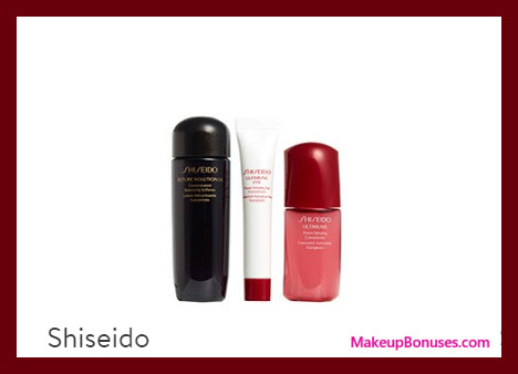 Receive a free 3-pc gift with $45 Shiseido purchase