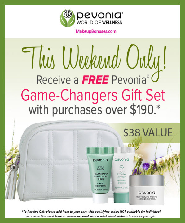 Receive a free 4-pc gift with $190 Pevonia purchase