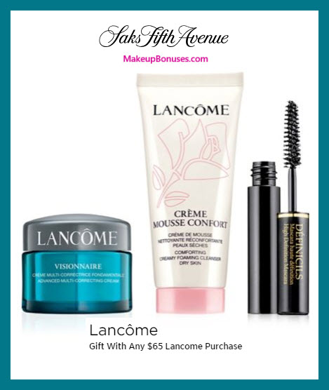 Receive a free 3-pc gift with $65 Lancôme purchase