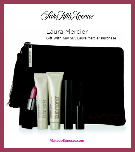 Receive a free 5-pc gift with $65 Laura Mercier purchase