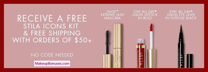 Receive a free 3-pc gift with $50 Stila purchase