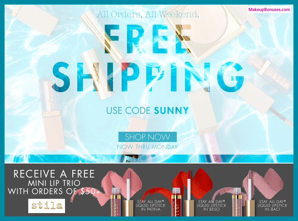 Receive a free 3-pc gift with $5 Stila purchase