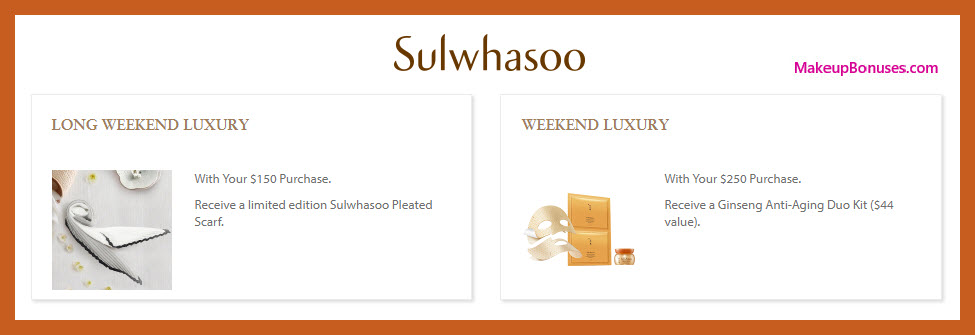 Receive a free 3-pc gift with $250 Sulwhasoo purchase