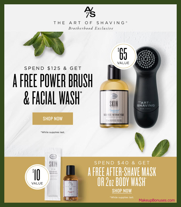 Receive a free 2-pc gift with $125 The Art of Shaving purchase