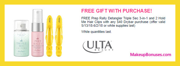 Receive a free 3-pc gift with $40 drybar purchase