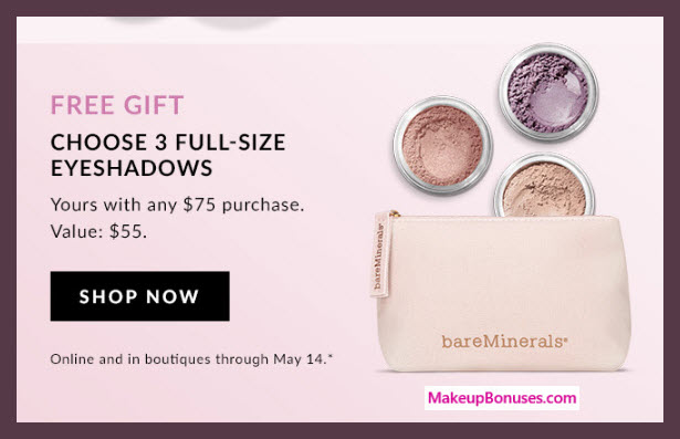 Receive your choice of 4-pc gift with $75 bareMinerals purchase
