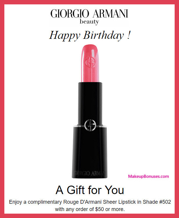 Giorgio Armani Birthday Gift - MakeupBonuses.com #GiorgioArmani