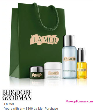Receive a free 4-pc gift with $300 La Mer purchase