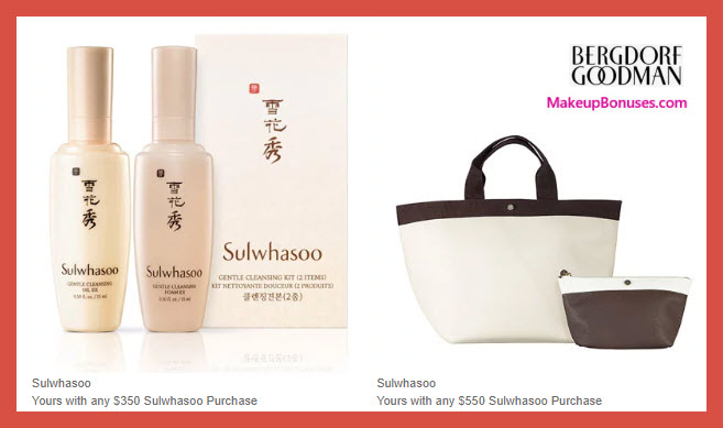 Receive a free 4-pc gift with $550 Sulwhasoo purchase