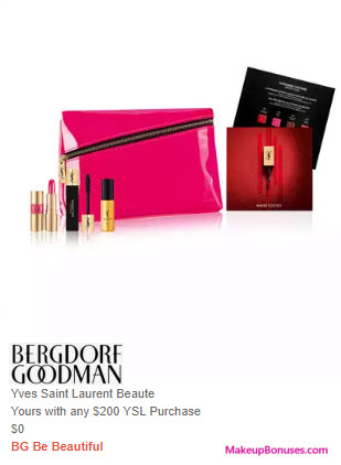 Receive a free 6-pc gift with $200 Yves Saint Laurent purchase
