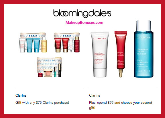 Receive your choice of 6-pc gift with $99 Clarins purchase