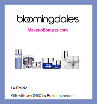 Receive your choice of 3-pc gift with $400 La Prairie purchase
