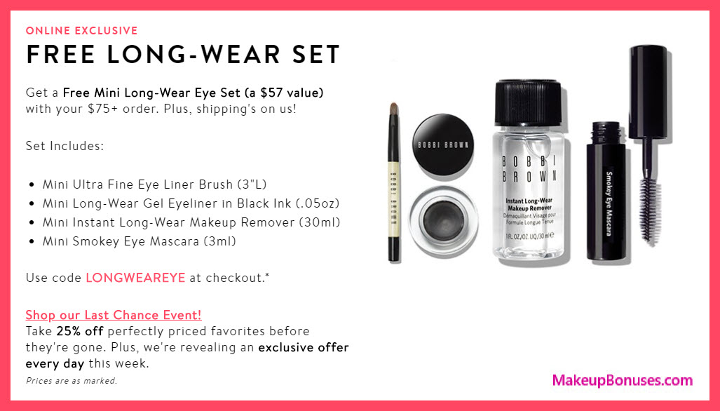 Receive a free 4-pc gift with $75 Bobbi Brown purchase