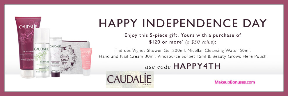 Receive a free 5-pc gift with $120 Caudalie purchase