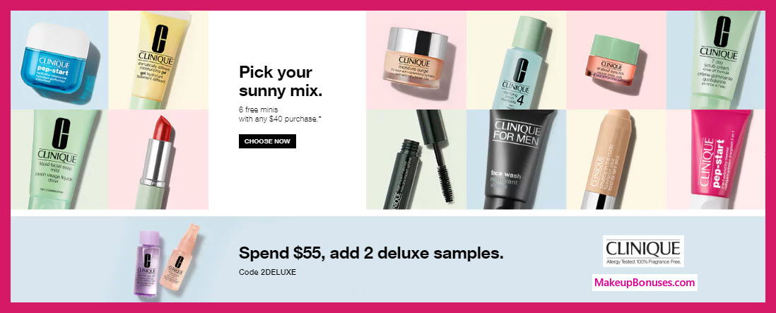 Receive your choice of 8-pc gift with $55 Clinique purchase