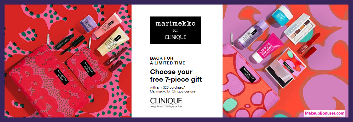 Receive your choice of 7-pc gift with $28 Clinique purchase