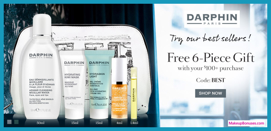 Receive a free 6-pc gift with $100 Darphin purchase