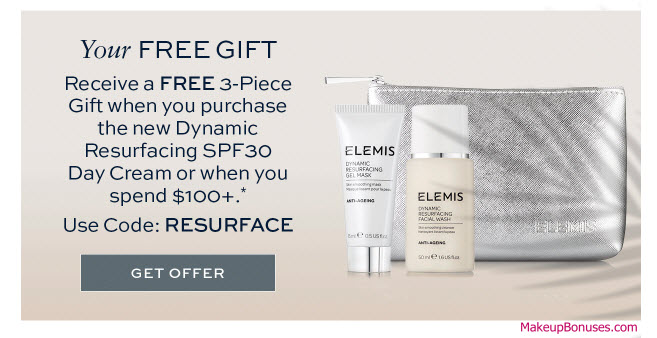 Receive a free 3-pc gift with $100 Elemis purchase