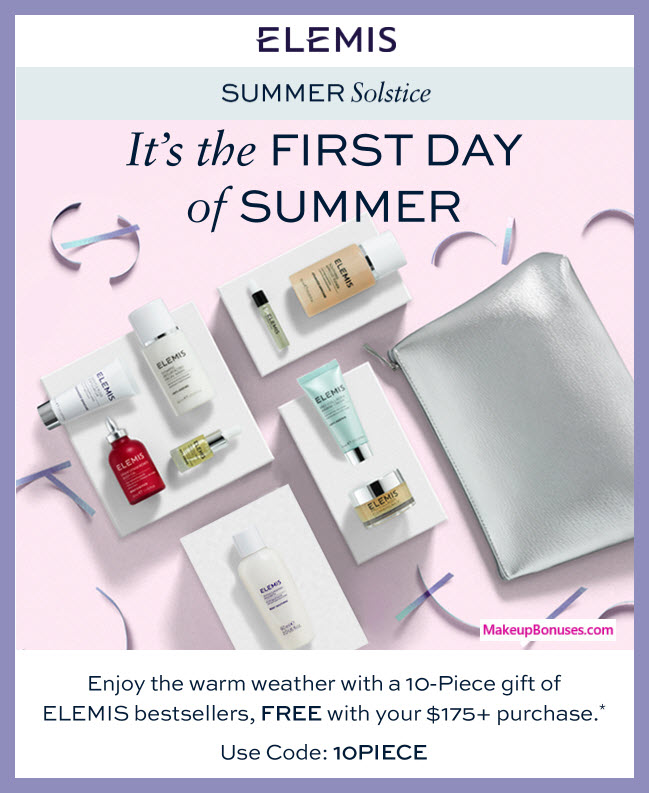 Receive a free 10-pc gift with $175 Elemis purchase